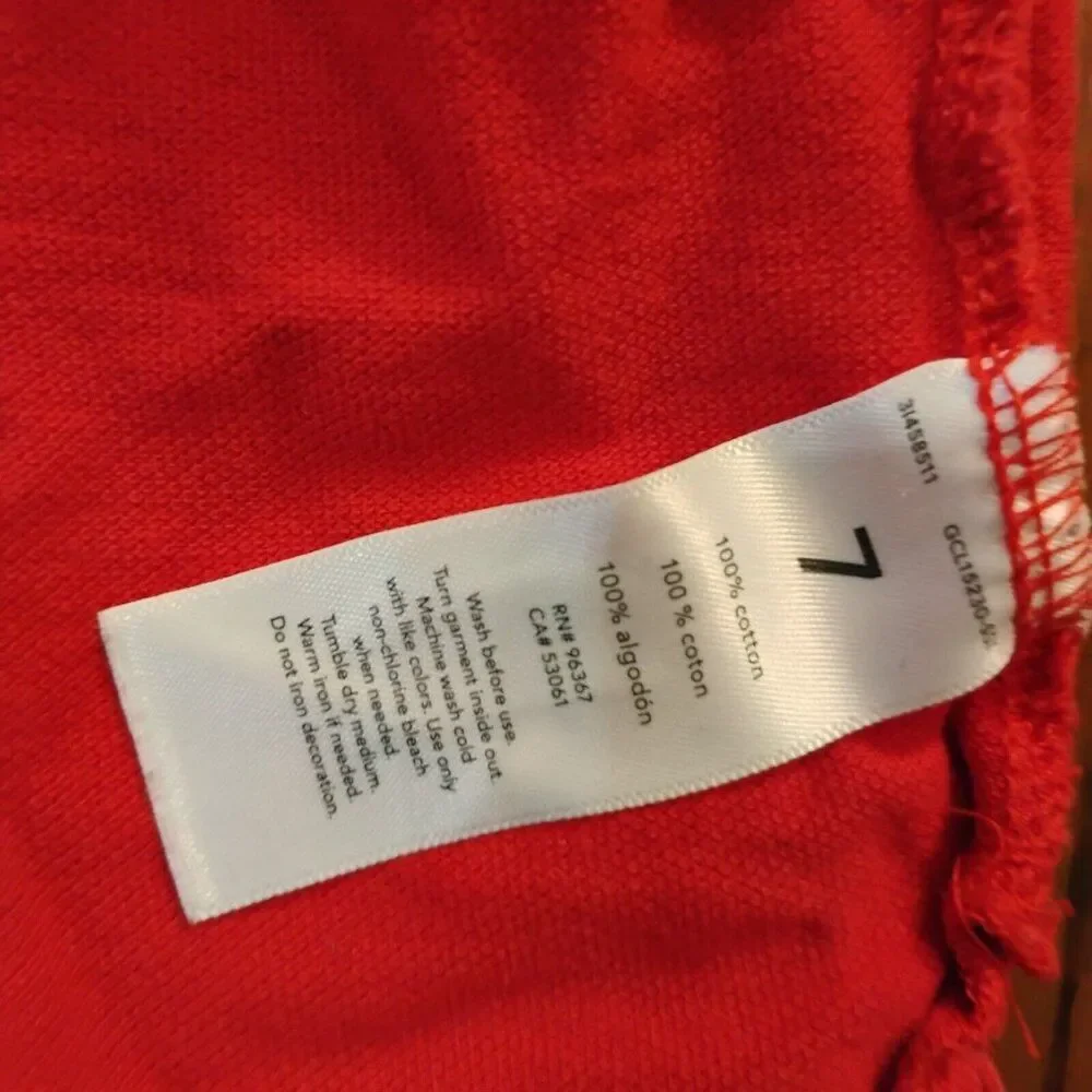 OshKosh Short Sleeve Red Polo Shirt Boys Sz 7